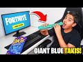 Kid Eats GIANT Blue Takis For Every Kill In Fortnite