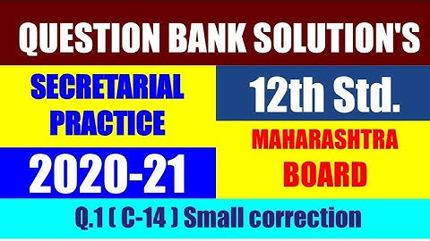 12th Std. S.P Question Bank Solution small correction Q.1(C-14)@COMMERCEACADEMIA