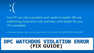 DPC WATCHDOG VIOLATION [FIXED] Как исправить/ Windows 10 blue screen BSOD