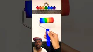 Diy rainbow with paint roller#viral #art #shorts