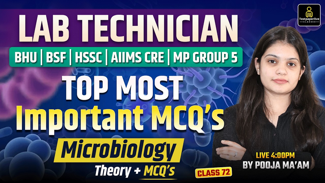 ALL Lab Technician Topic Wise Class 2026 | Microbiology Most Important Question #72