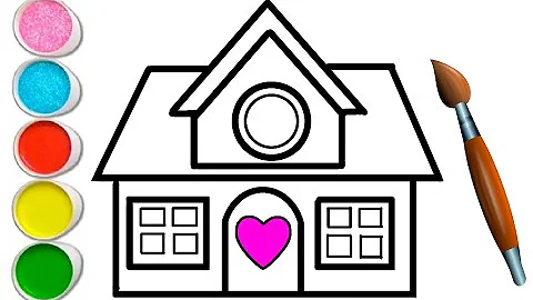 Miniature House Drawing, Painting and Coloring for Kids & Toddlers | Let's Draw,Paint Together