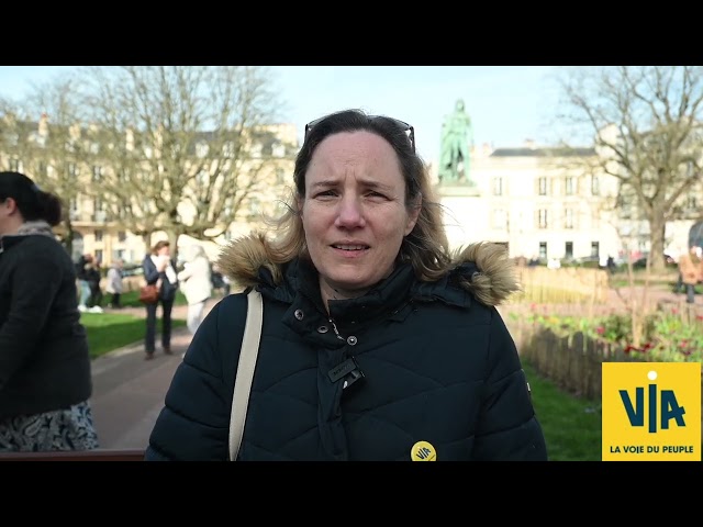 Brigitte Dujardin, DD de VIA 72 à la mobilisation contre la constitutionnalisation de l'IVG