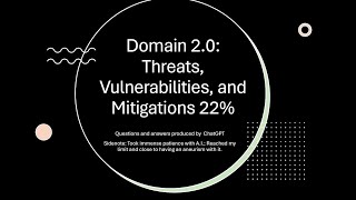 CompTIA Security+ SY0-701 Domain 2.0: Threats, Vulnerabilities, and Mitigations 22%