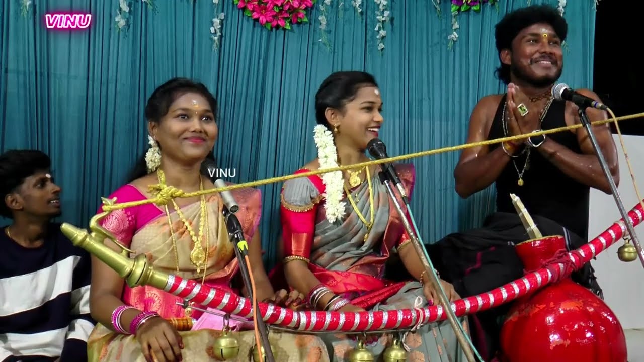 💥தென்காசி மாவட்டம் ஒரு பகுதியில்💚 சத்யா செல்வின் மூவரும் கலக்கல் வில்லுப்பாட்டு #vinu