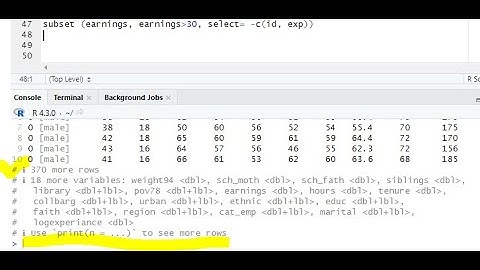How can I get all columns and rows from the R console output?