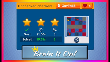 Brain It On! solving by nagmok featuring "Unchecked checkers" from Govlin65