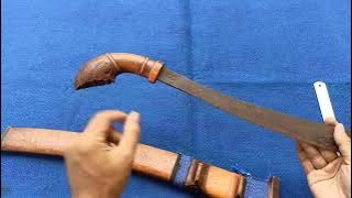 Lais Sword or Lantik Parang, Typical of Banjar, Busri Marking, Mantap, Original Sheath and Handle