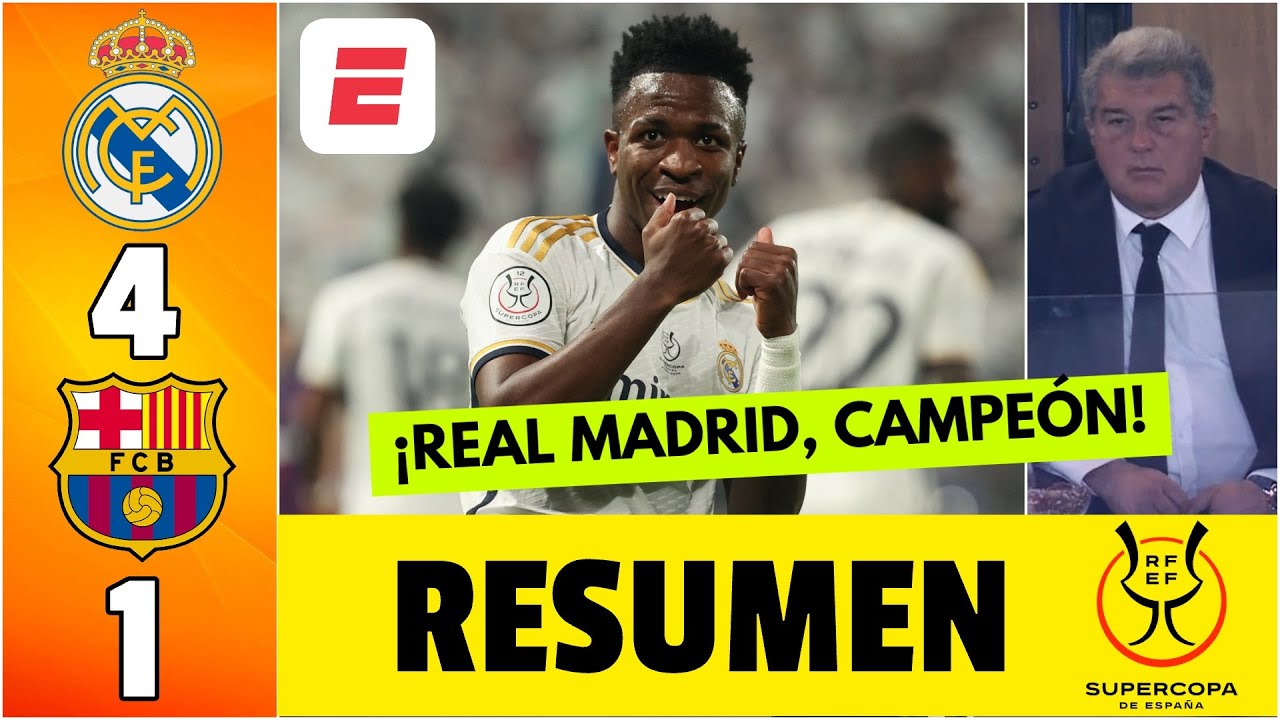 REAL MADRID HUMILLÓ 4-1 al BARCELONA con HAT-TRICK de VINICIUS y es ...
