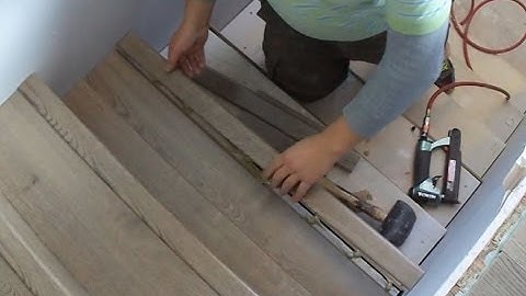 Laminate Stairs Installation How to Install Stair Tread Riser Overlap Nose Tips Mryoucandoityourself