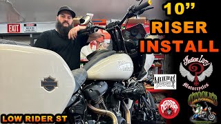 Head Tech Installs 10'' Bar & Risers | Low Rider ST | Indian Larry Brooklyn Brawler