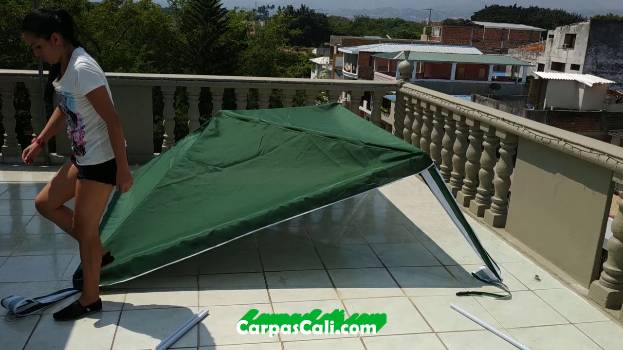 Como Armar tu Carpa de Base 3x3 en Poliéster Verde para tu Negocio de Comidas Rápidas