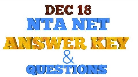 NTA NET ANS KEY, 2018, 18 DEC
