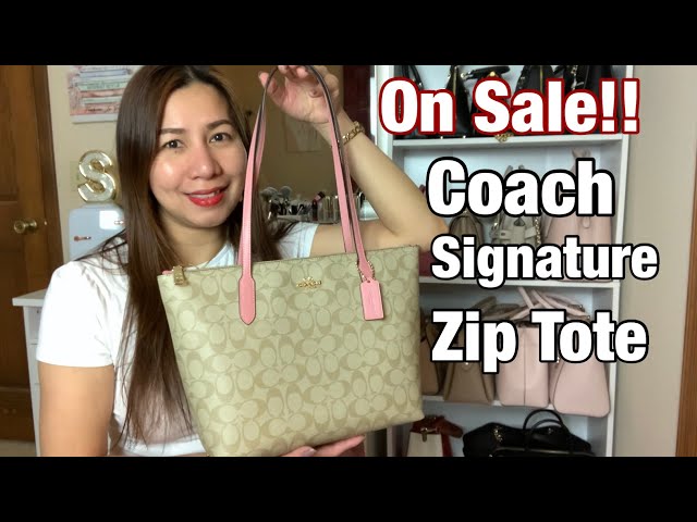 Coach Bags | Coach Top Zip Tote in Signature Canvas | Color: Pink/Tan | Size: Os | Fashionbreeze1's Closet