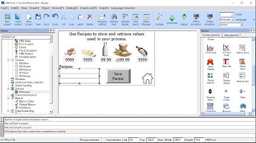 Command HMI Demo Screen Recipes Page