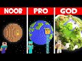 I FOUND THE BIGGEST PLANET HOUSE! PLANET BASE BUILD CHALLENGE in Minecraft NOOB vs PRO vs GOD!