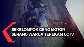 Sekelompok Geng Motor Serang Warga Terekam CCTV