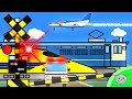 【ブルーインパルス 電車 踏切 アニメ】ふみきり と 救急車 ドクターイエロー Railroad crossing, trains, ambulance and aerobatics in Japan