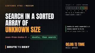 LeetCode #702: Search in a Sorted Array of Unknown Size, Double the Bound Then Binary Search