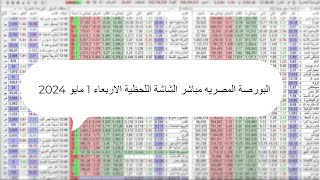 البورصة المصريه مباشر الشاشة اللحظية الاربعاء 1 مايو 2024