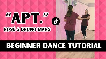 "APT." Dance - Rosé & Bruno Mars 🩷🖤 (BEGINNER DANCE TUTORIAL) 🩷🖤 Step-by-Step & Back-view!
