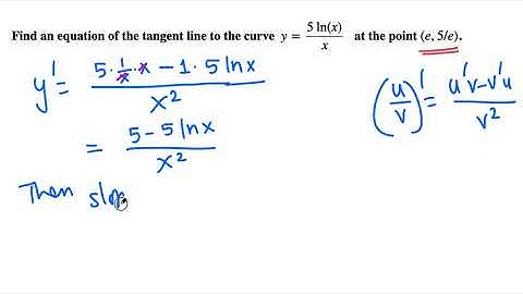 Calculus I: finding tangent line equation for a log function