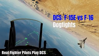 F-15E Strike Eagle vs F-16 Viper Dogfights!  Real Fighter Pilots Play DCS (Pt 2)
