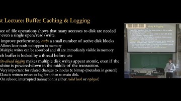 EECS-343 Lecture 17: Storage Layer Interactions