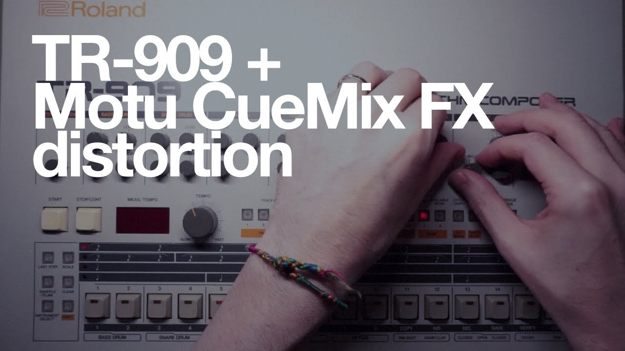 Roland TR-909 distorted in Motu Ultralite Mk3 CueMix FX