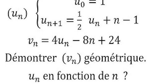 Déterminer la formule explicite du terme général à l