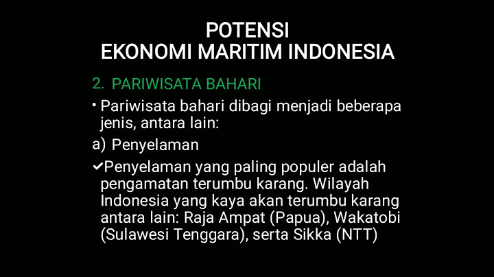 Kondisi ekonomi maritim indonesia dapat dilihat dalam sektor