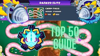 BTD6 RANKED ELITE Dreadbloon TOP 50 Guide (Candy falls)