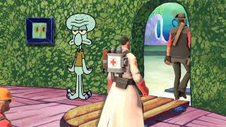 Squidward kicks every TF2 class out of his house