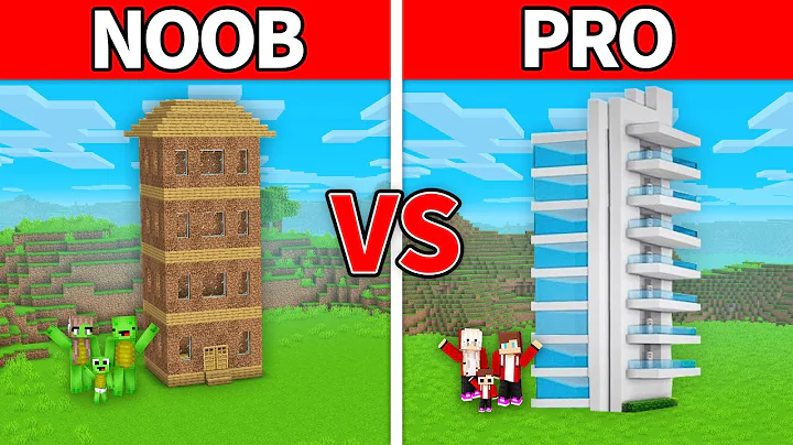 Mikey Family & JJ Family - NOOB vs PRO : Skyscraper House Build Challenge in Minecraft (Maizen)