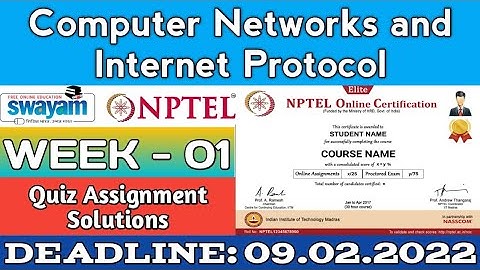Computer Networks and Internet Protocol | NPTEL | Week 1 |Assignment 1 Solution | JAN 2022