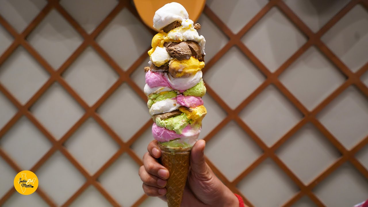 Burj Khalifa Ice Cream With 30 Scoops Rs. 100/- Only l Chandigarh Street Food | INDIA EAT MANIA