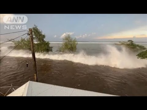 【動画】津波がトンガに押し寄せた瞬間映像 1.2mを観測（津波映像が含まれています）(2022年1月16日)