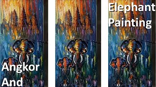 Angkor and elephant painting