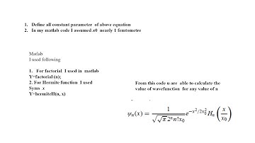 Matlab code for Quantum Harmonic Oscillator
