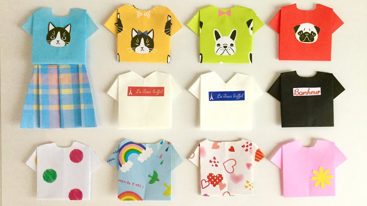 折り紙で楽しむコーディネート ｔシャツ Coordinate Enjoying With Origami T Shirt Youtube