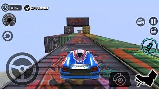 Impossible Car Tracks 3D - Blue Sport Car Driving Impossible Stunt Challenge Mode Android Gameplay