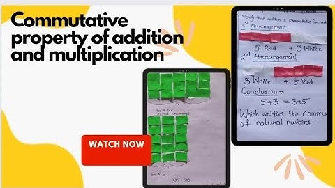 Activity on Commutative property of addition and multiplication of whole numbers as well as natural.