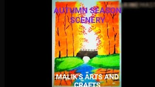 Autumn Season Crayons Painting Full Tutorial Malik Arts And Crafts