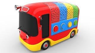 colors for children to learn with bus transporter toy color balls educational videos