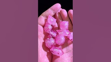 9 Polyhedral Resin Dice D&D Set Pink Cloud #dice #ttrpg #dnd #diceset #dnddice