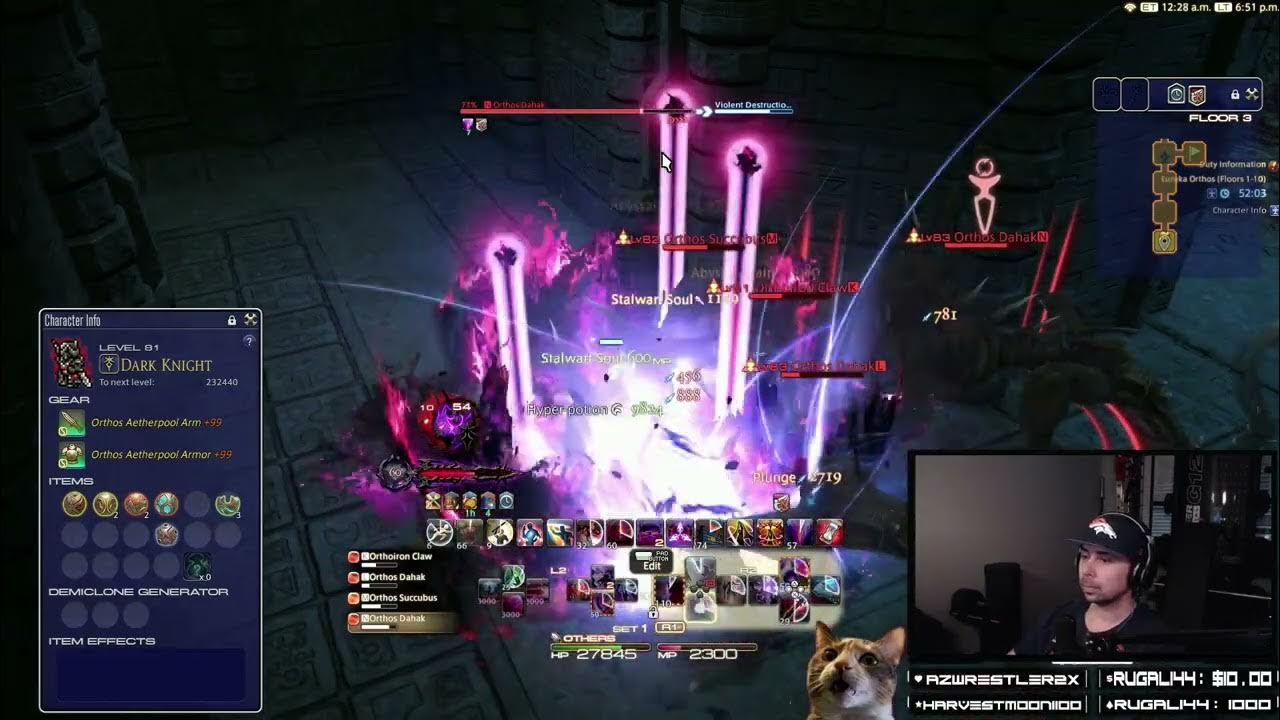 【FFXIV】Solo Eureka Orthos (Deep Dungeon) Clear 1100 Dark Knight DRK