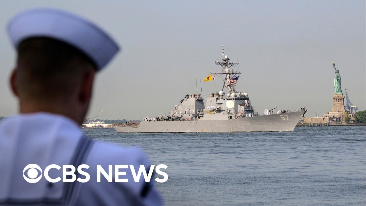 Parade of ships sail into New York Harbor for Fleet Week 2023