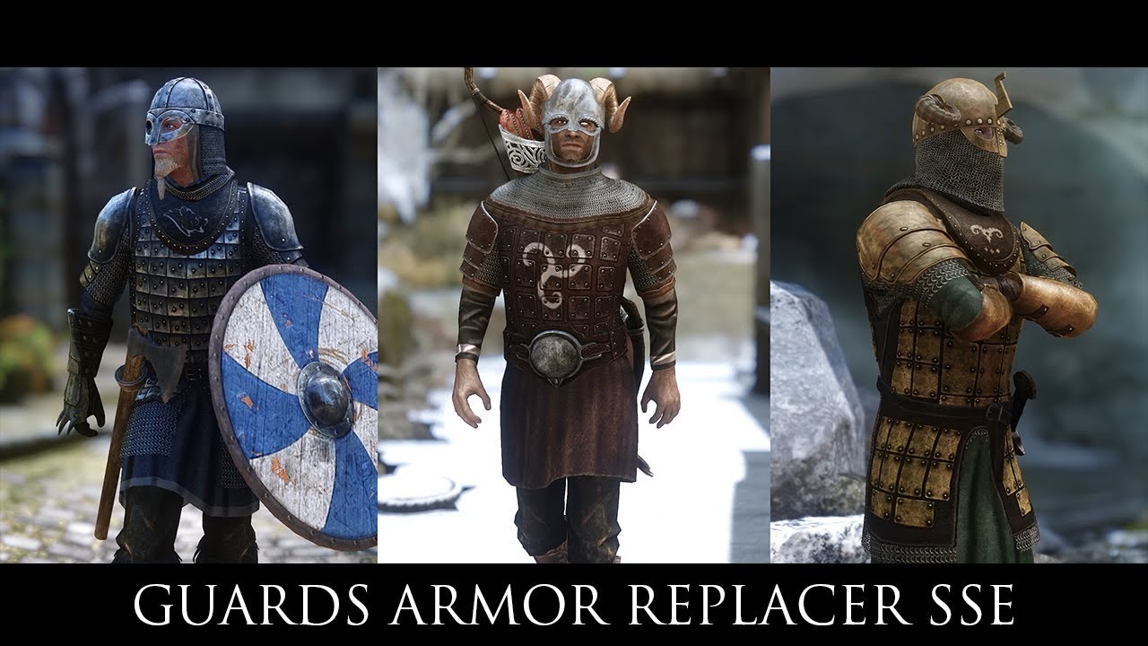 Skyrim Se Mods Guards Armor Replacer Sse Youtube