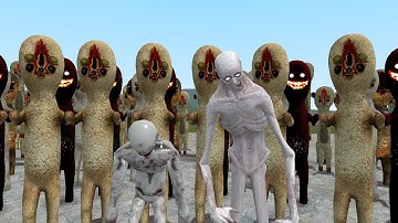 OLD SCP-096 VS 100 SCP-173!!! Garrys Mod Sandbox