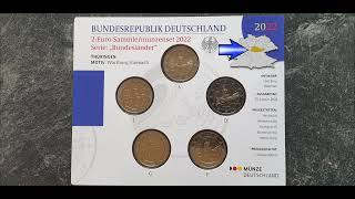 Памятные монеты Германии 2022 года. номиналом 2 Евро